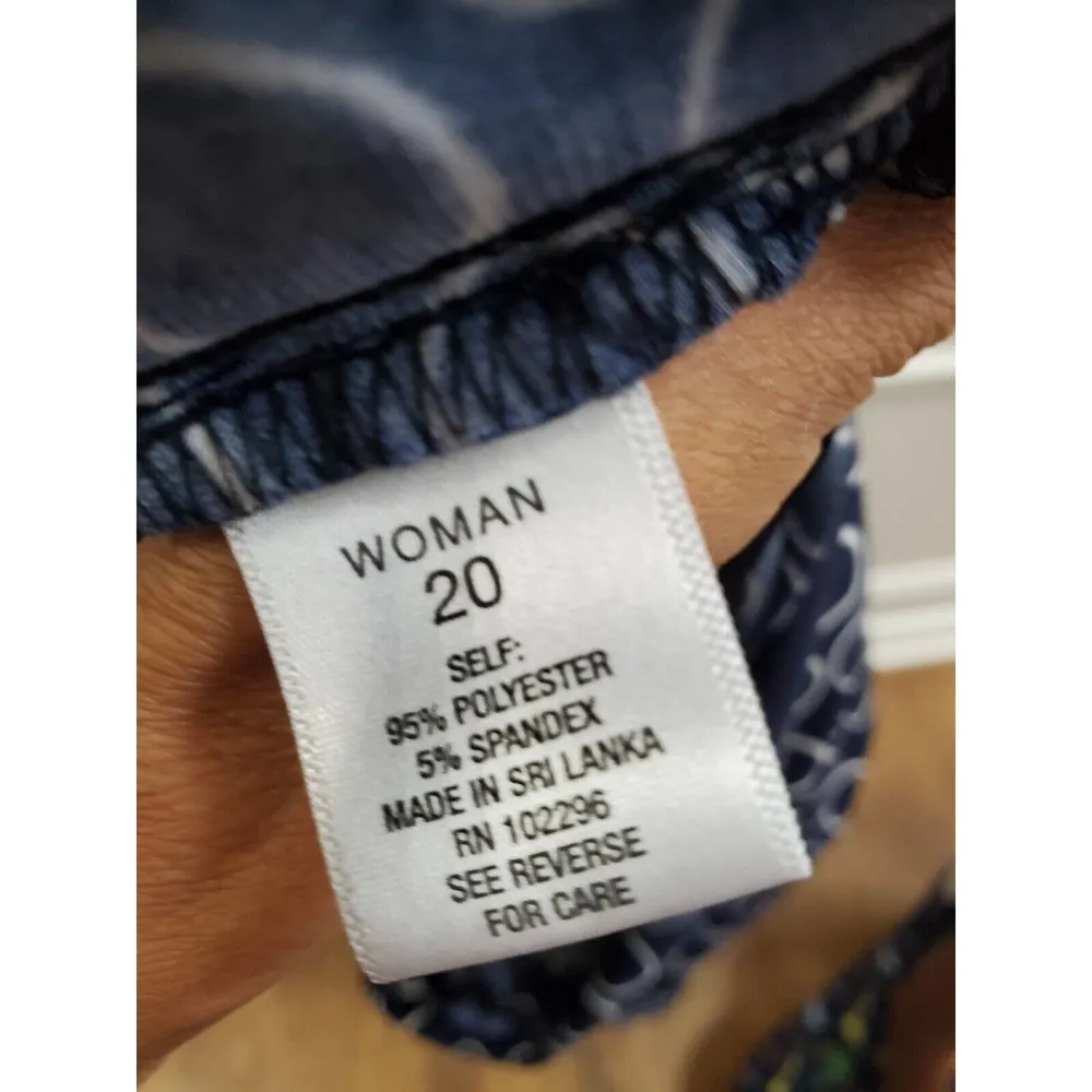 Roz & Ali Womens Navy Blue Circles Sleeveless Asymmetrical V Neck Jumpsuit 20 - Image 8