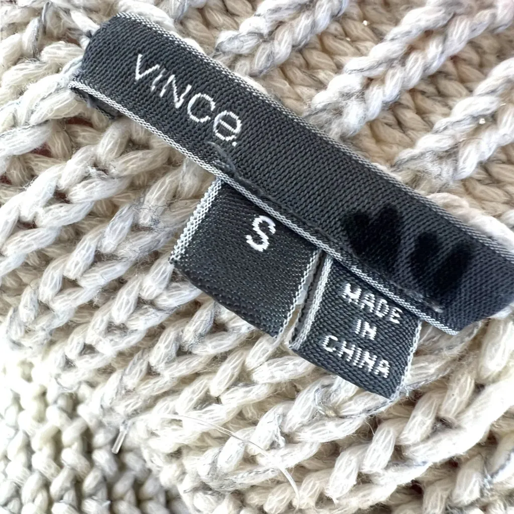 Vince  Raglan Crewneck Knit Sweater Ivory Cream Size Small - Image 11