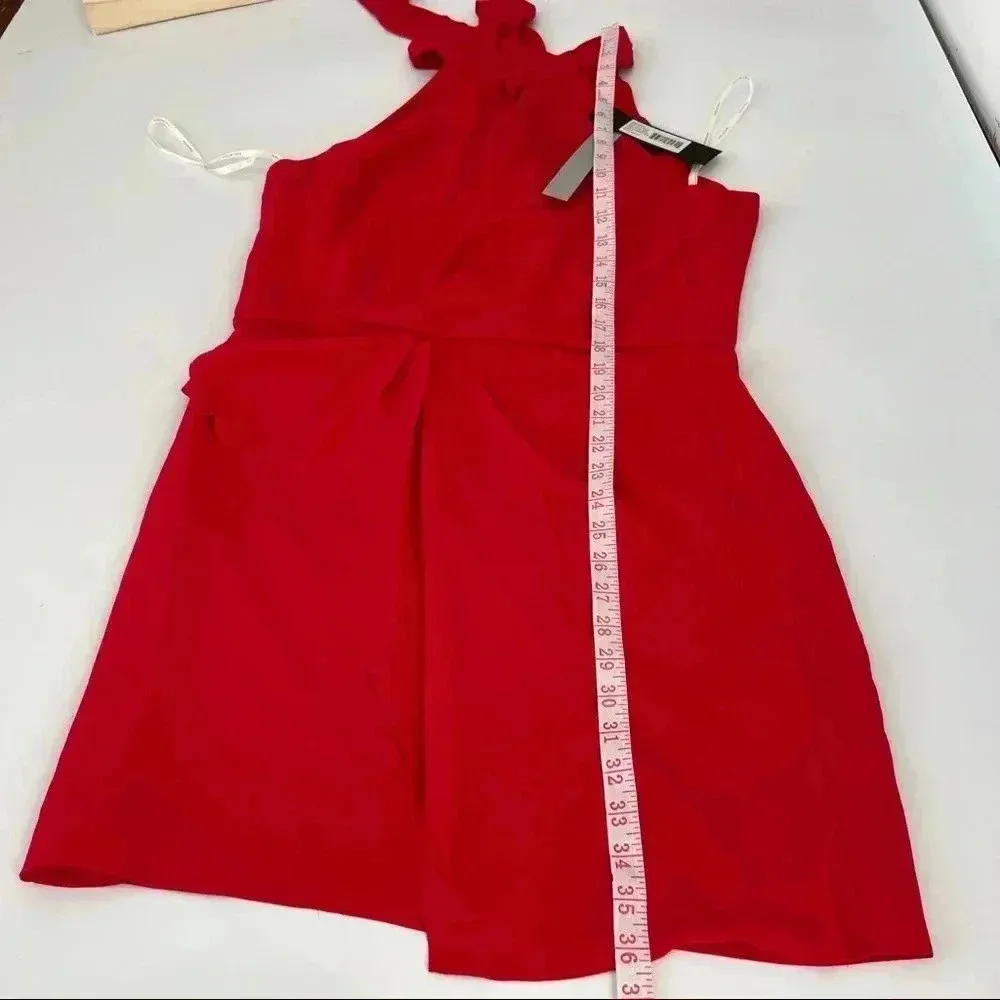 Halston‎ Womens Jade Sleeveless Faux-Wrap Halter Mini Dress Size 8 - Image 7