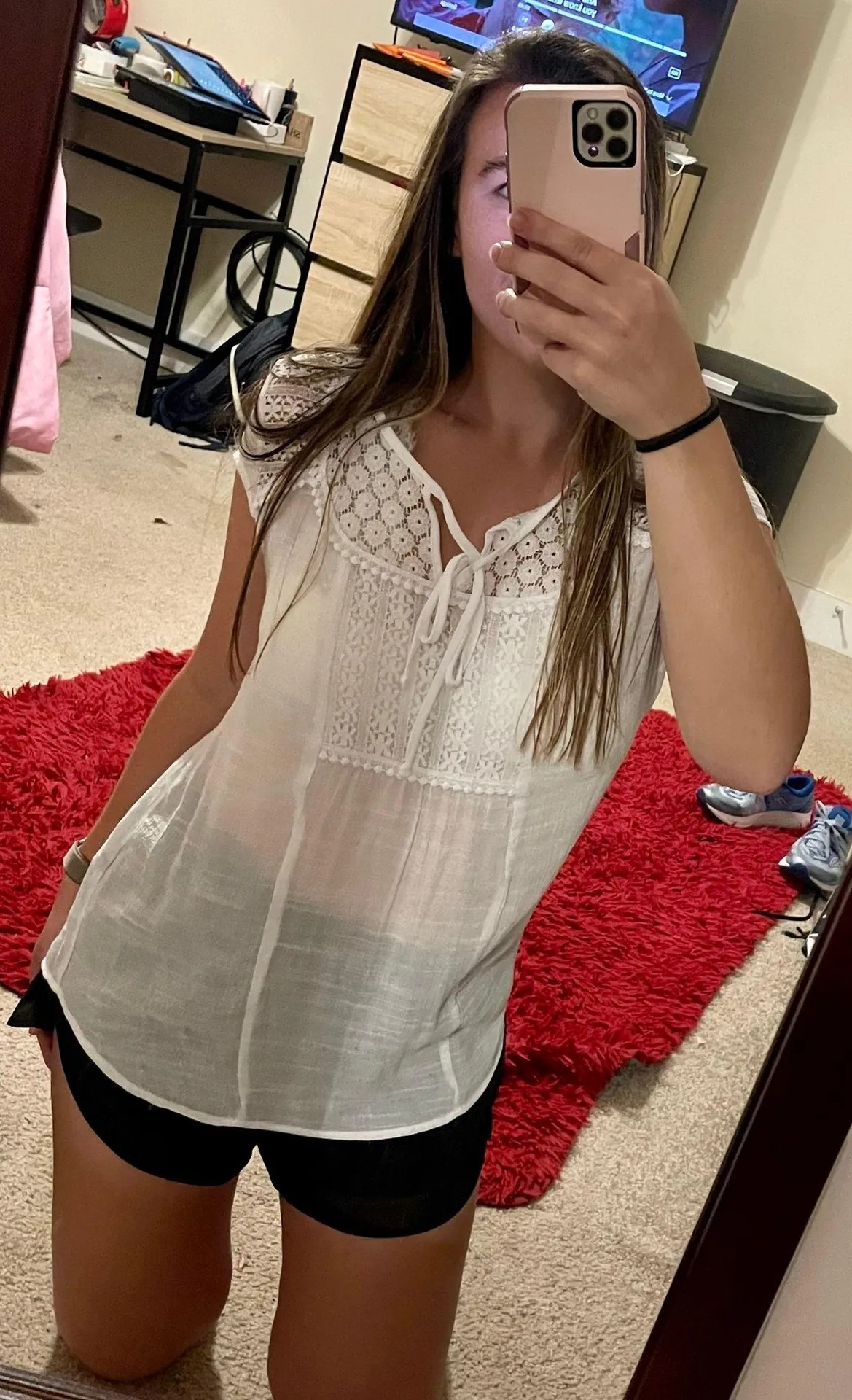 Zac & Rachel White Crochet Lace Top Blouse - Image 3