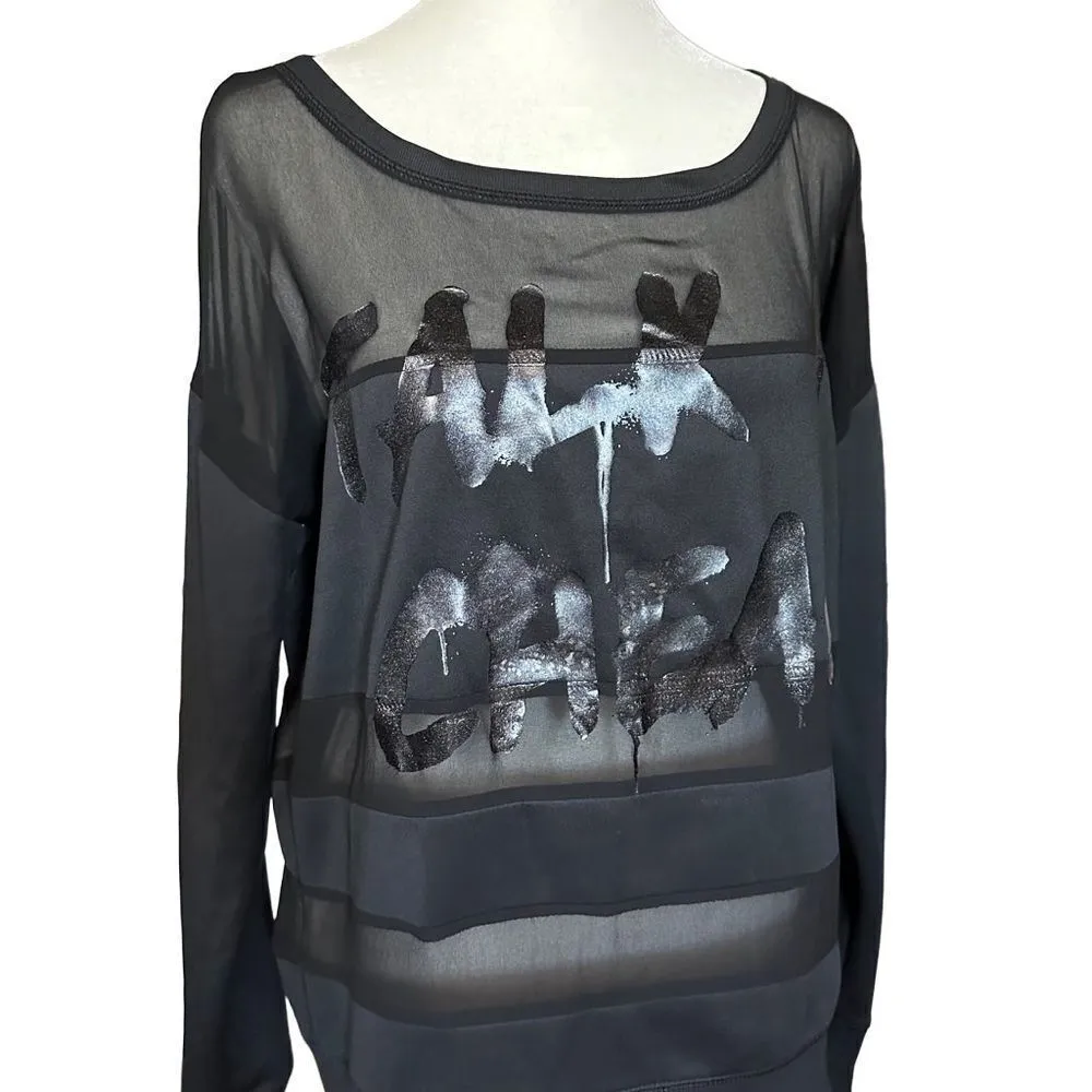 Rock & Republic Talk Is Cheap Sheer Panel Edgey Top Black Size Medium - Image 6