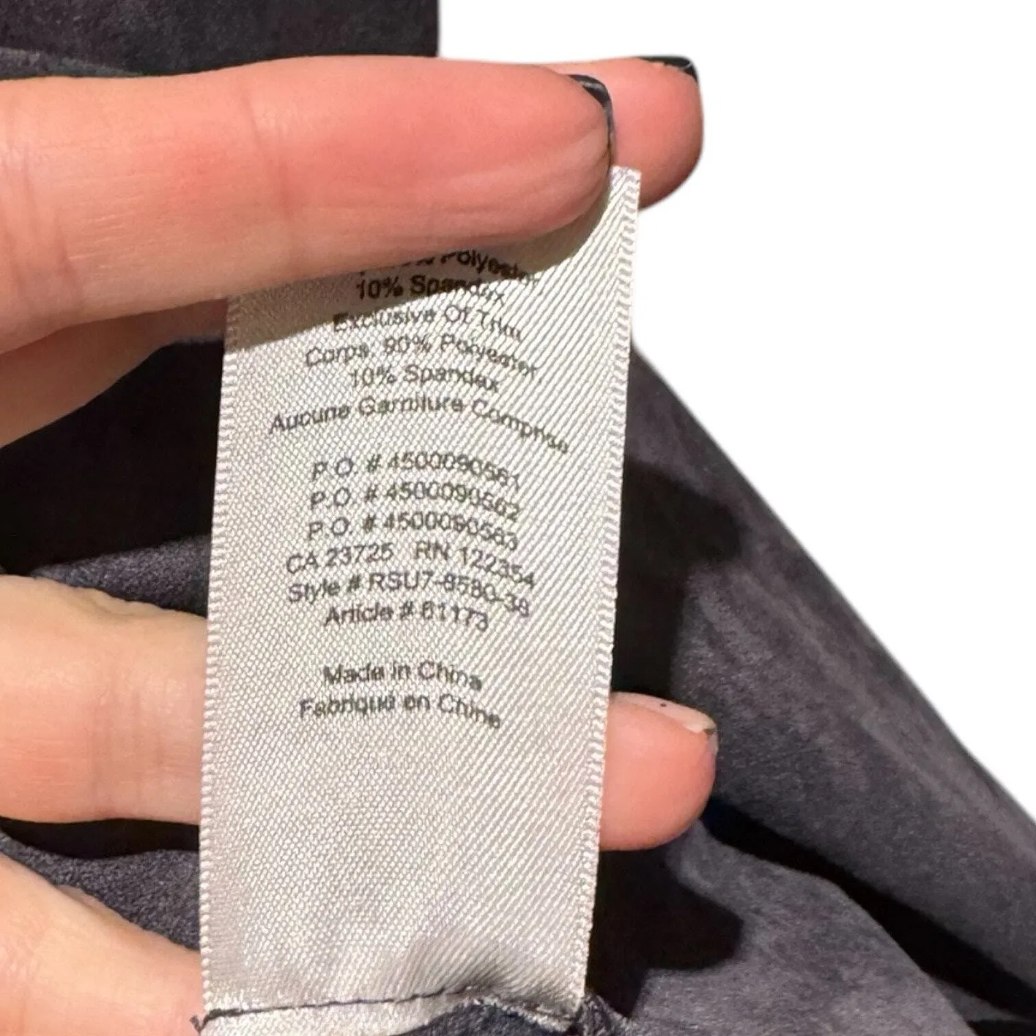 Aritzia Wilfred VIVIENNE DRESS Faux Suede Deep V- Neck Mini Gray Dress Y2K 90s M - Image 6