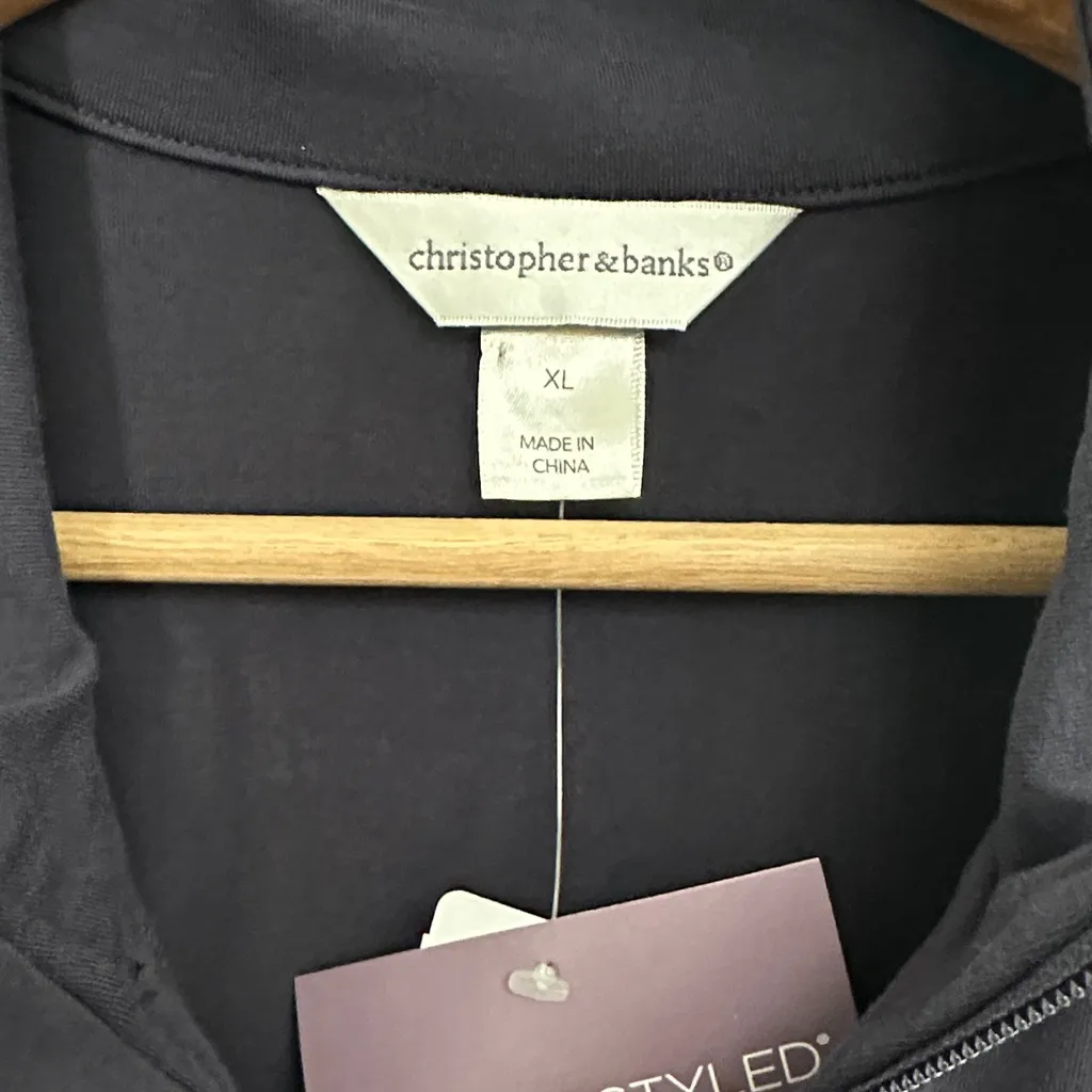 Christopher & Banks Navy Blue  Utility Jacket sz xl - Image 2