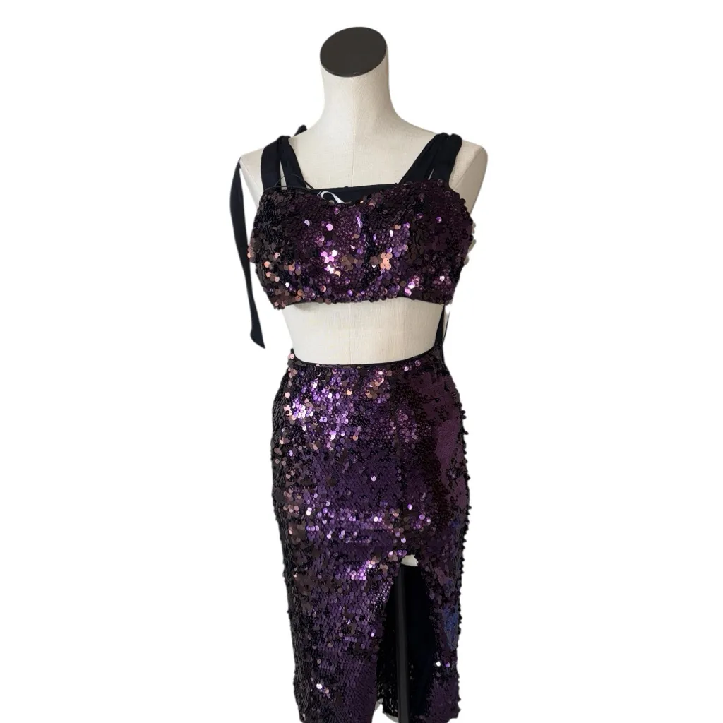 NWT Star Bright Sequin Two-Piece Crop Top & Midi Skirt 2Pcs Set - Image 12