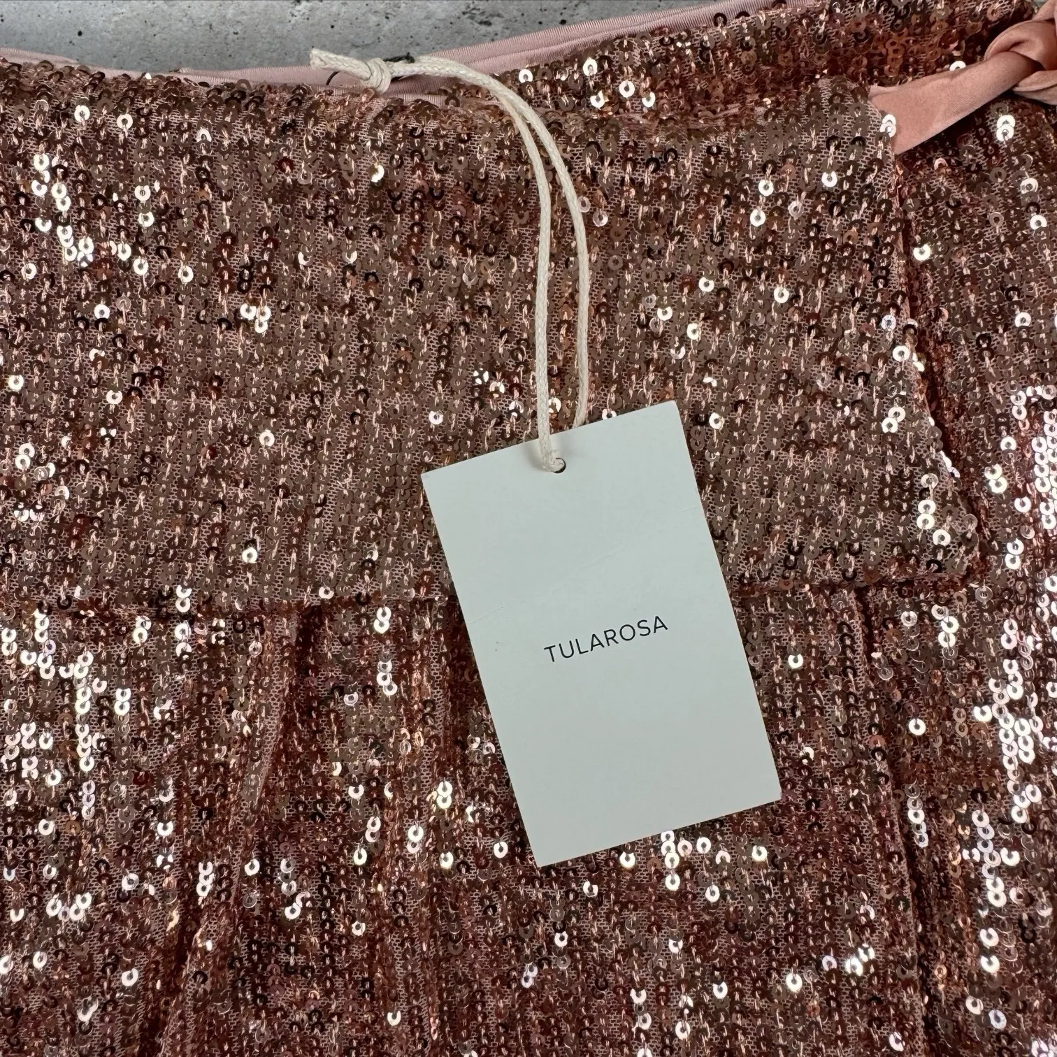 Tularosa Sequin Emilia Skort Shorts Rose Gold‎ Pink SZ S NWT Revolve - Image 5