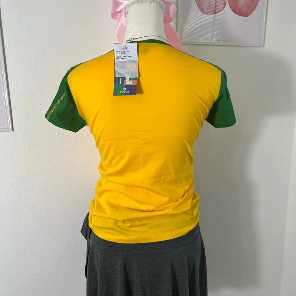 Vintage Y2K Brazil‎ Rhinestone Baby Tee Deadstock Preppy Womens Size Medium - Image 5