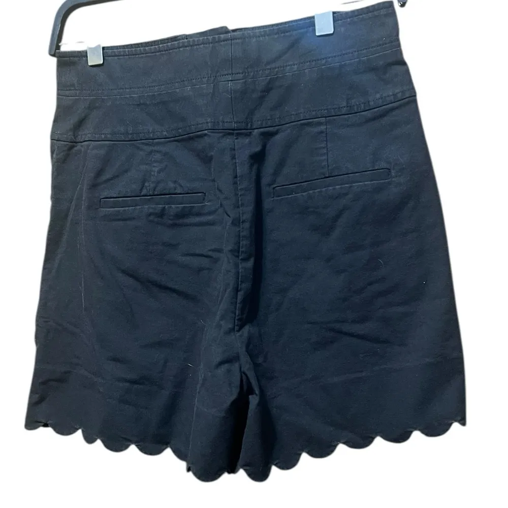 Rebecca Taylor Scalloped High Waist Black Shorts Size 4 - Image 8