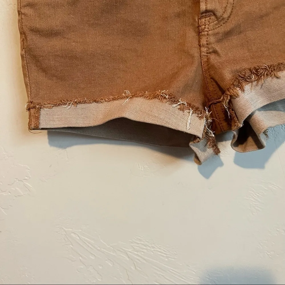 Sky & Sparrow Rust High‎ Rise Cuffed Shorts - Image 6