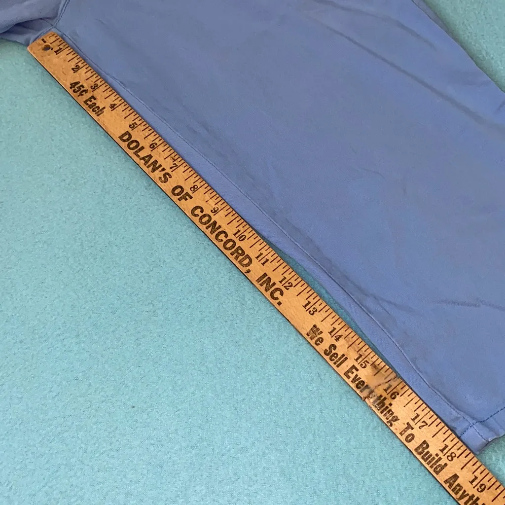 GLORIA VANDERBILT capris periwinkle blue 2 front pockets button zip size 12 - Image 8