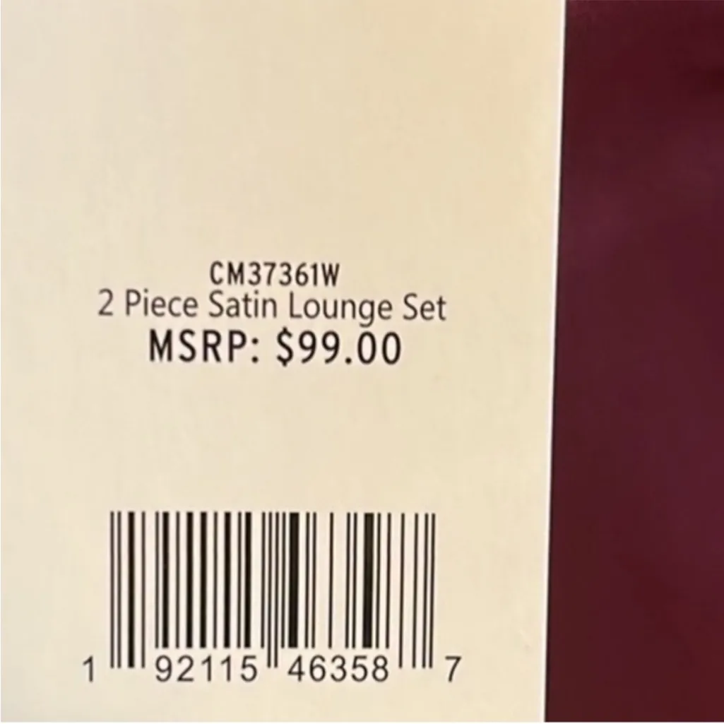 BB Dakota Pajamas Burgundy Silky Satin Loungewear Set Wide Leg Pants Women L New - Image 10