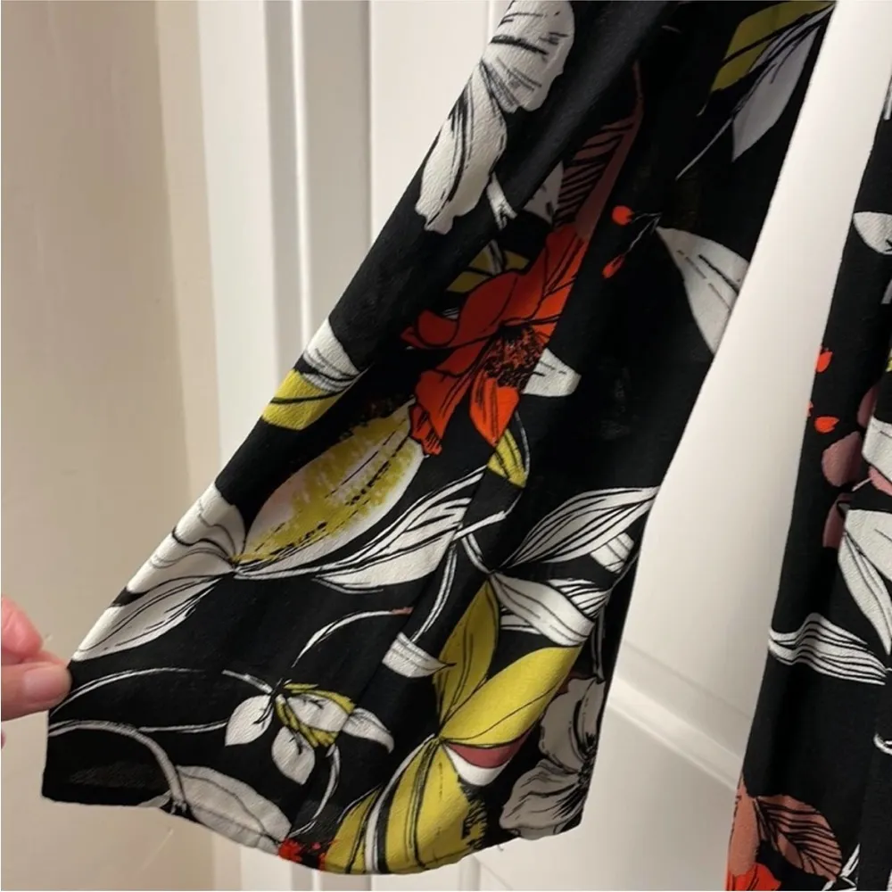 Free People Bella Black Floral Tunic Blouse Mini Dress Size XS - Image 3