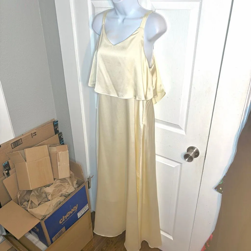 Modcloth Molly Bracken My New Chapter Maxi Dress Cream White Overlay Tie Bow Bac - Image 6