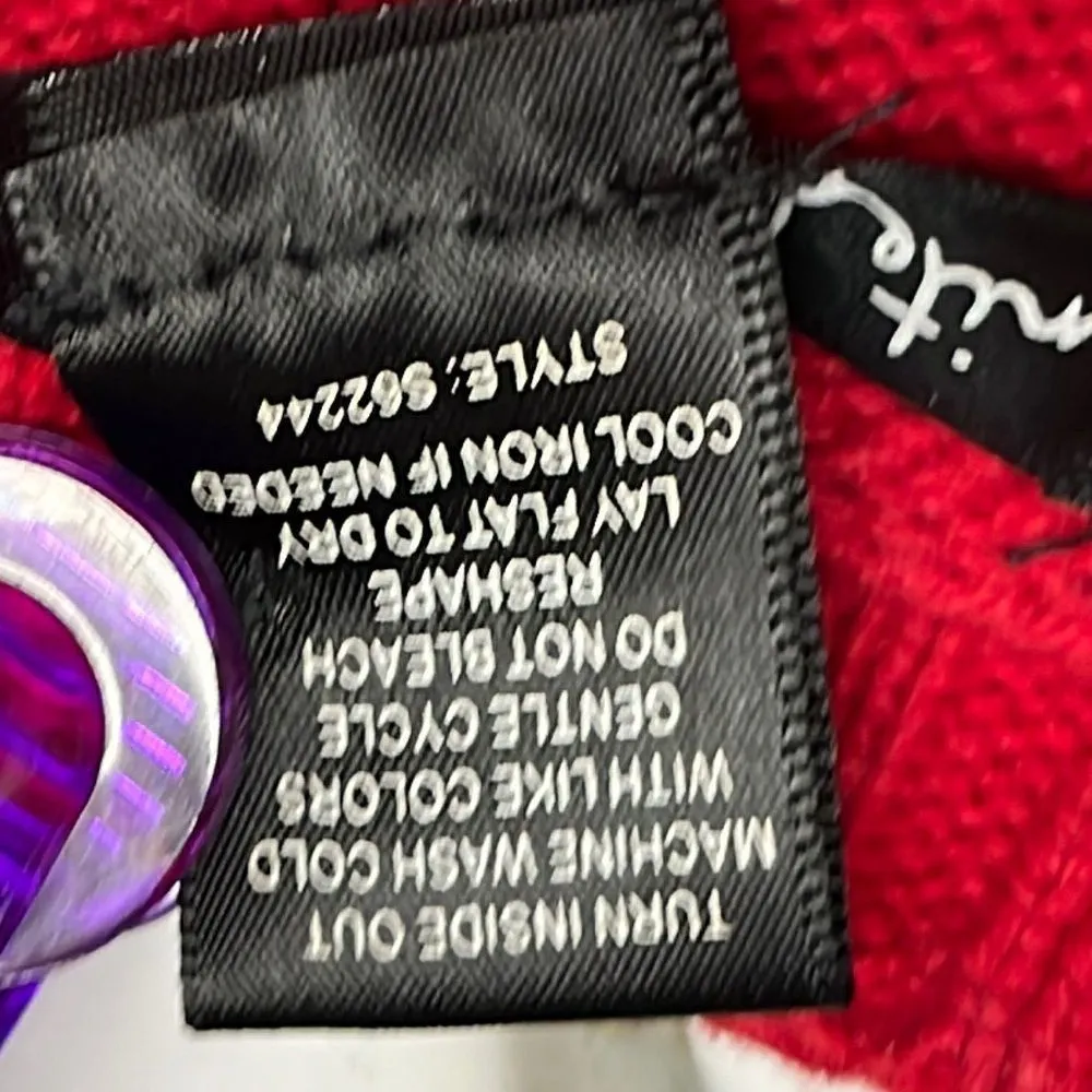 United States Sweater Red Christmas Crewneck Sweater with Reindeer & Bells-Small - Image 16