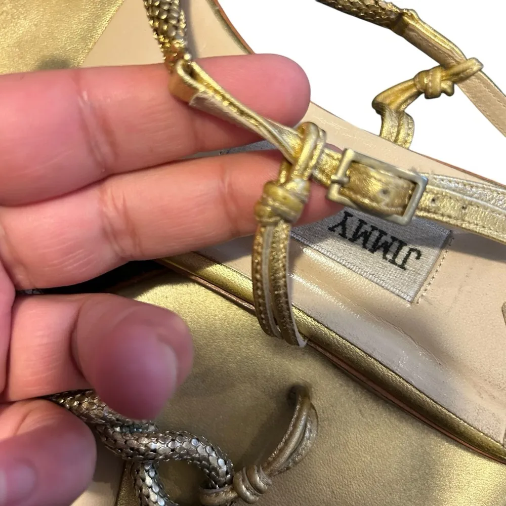 Gold Rope Know Flat Grecian Beachy Vacation Size 9 Metallic Sandals. - Image 8