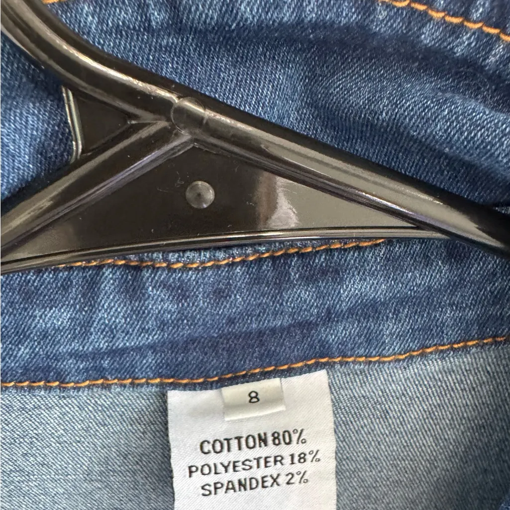 Denim Jumpsuit flair retro cowgirl western Y2K woman’s sz 8 Blue - Image 9