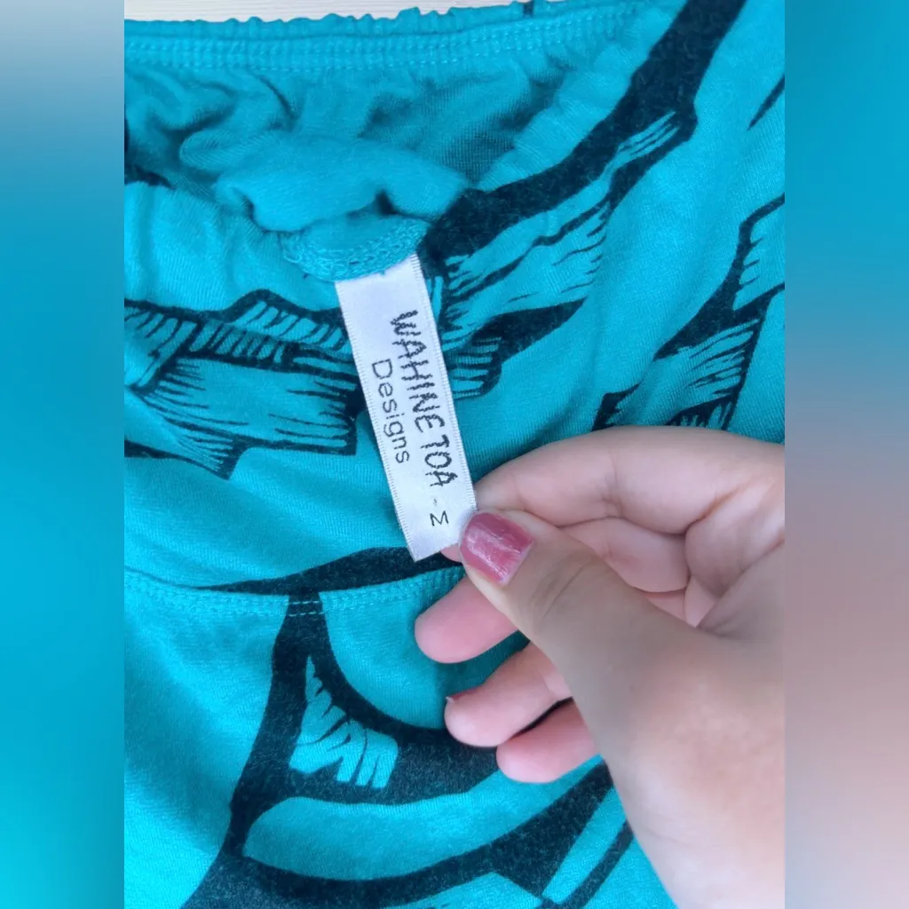 WAHINE TOA Women’s Tropical Hawaiian Tribal Print Mini Skirt Blue Size M - Image 4