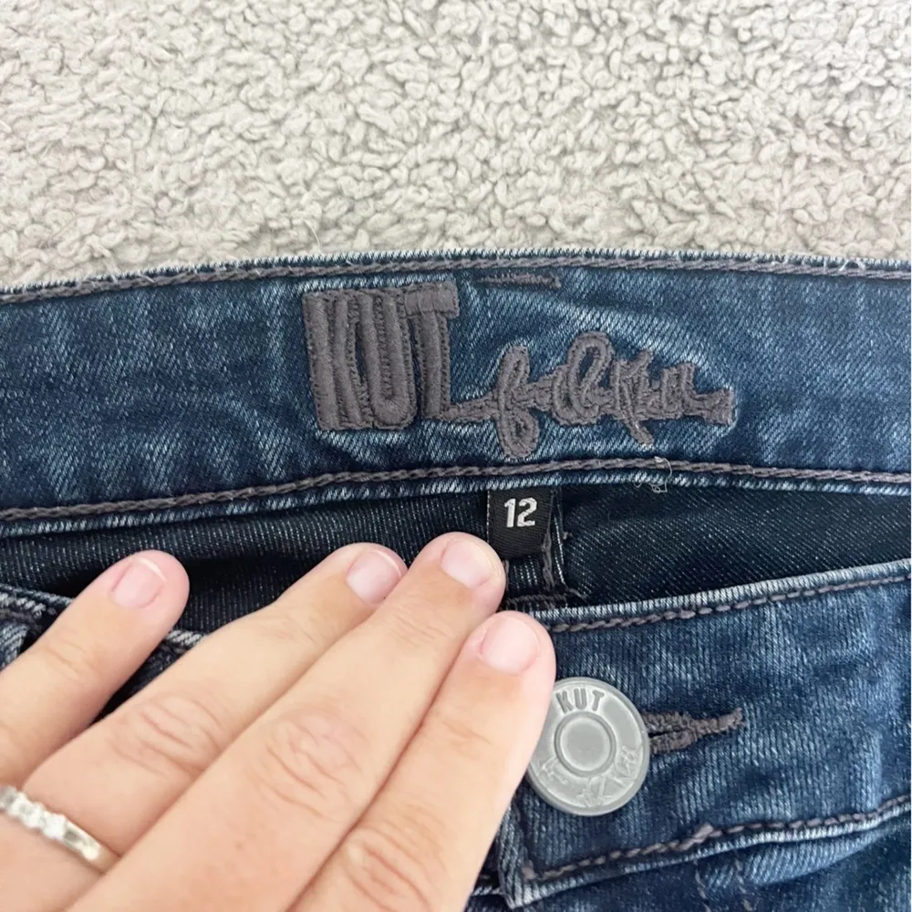 KUT from the Kloth Jeans Sz‎ 12 Womens Blue Stretch Distressed Demin Dark Wash - Image 5