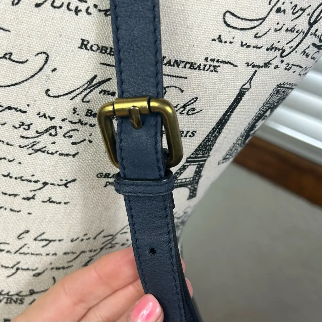 MASSIMO DUTTI Navy Blue Buttery Soft Leather Crossbody Purse - Image 9