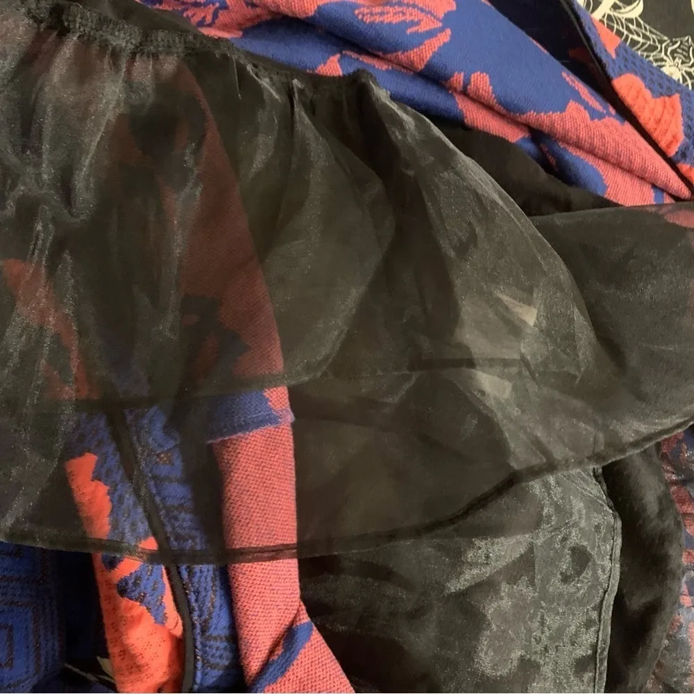 HD in Paris Blushed Blooms Blue/Pink Floral Fit & Flare Jacquard Dress Size L - Image 14