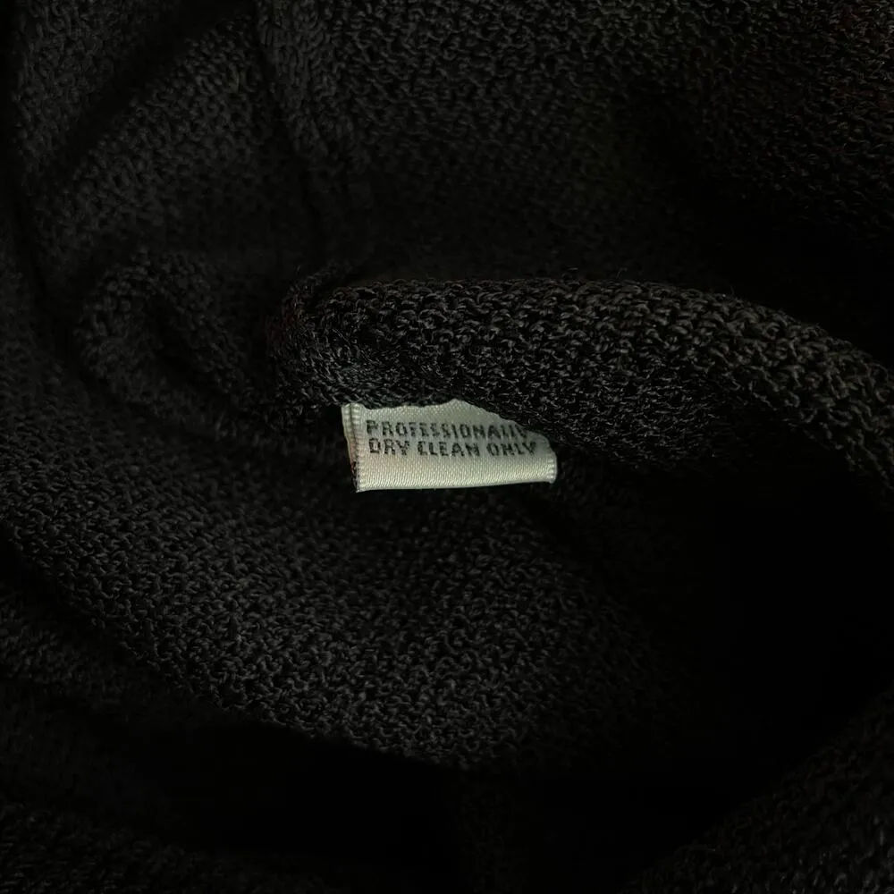 St John Basics Santana Knit Wool Blend Long Black Skirt Back Slit womens 6 - Image 11