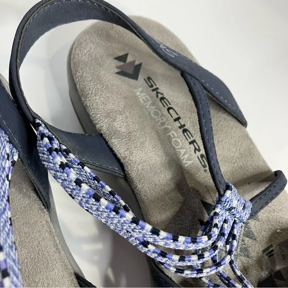 Skechers Reggae sandals blue women’s size 6 casual summer beach minimalist - Image 4