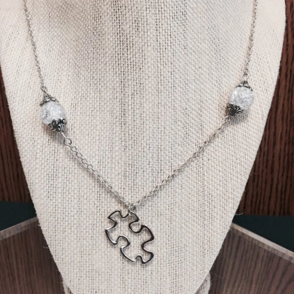 Puzzle Piece Crystal Necklace - Image 3