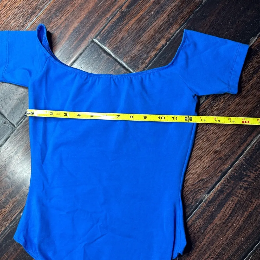 Short sleeve off the shoulder bodysuit Los Angeles Apparel basic summer - Image 3