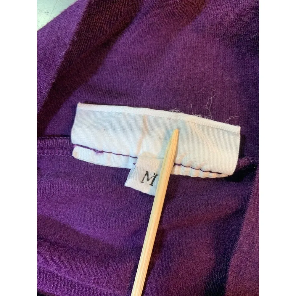 Bryn Walker Bamboo Organic Cotton Shirt Women Medium Purple Mock Neck Boxy Lagom - Image 4