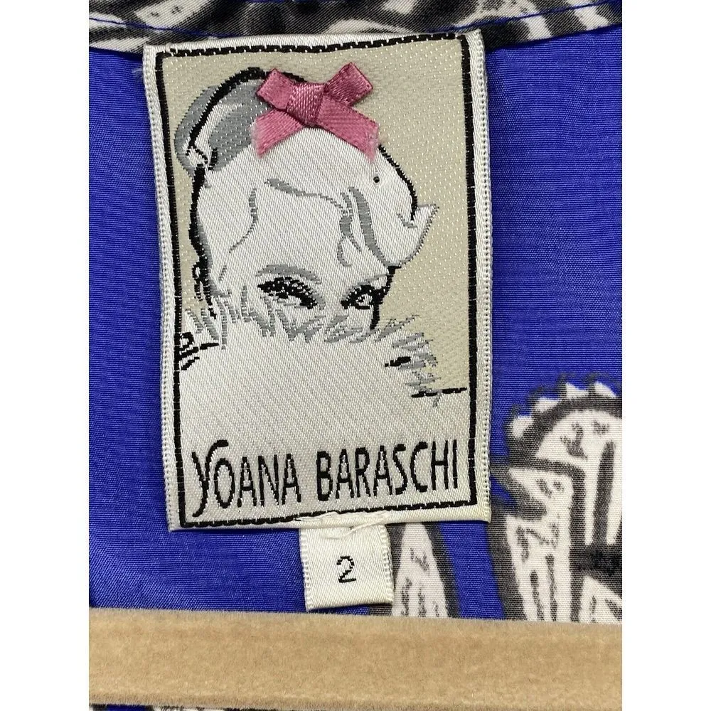 Yoana Baraschi Dress Womens 2 Balienese Blue Paisley Floral Wedding Baby Shower‎ - Image 2