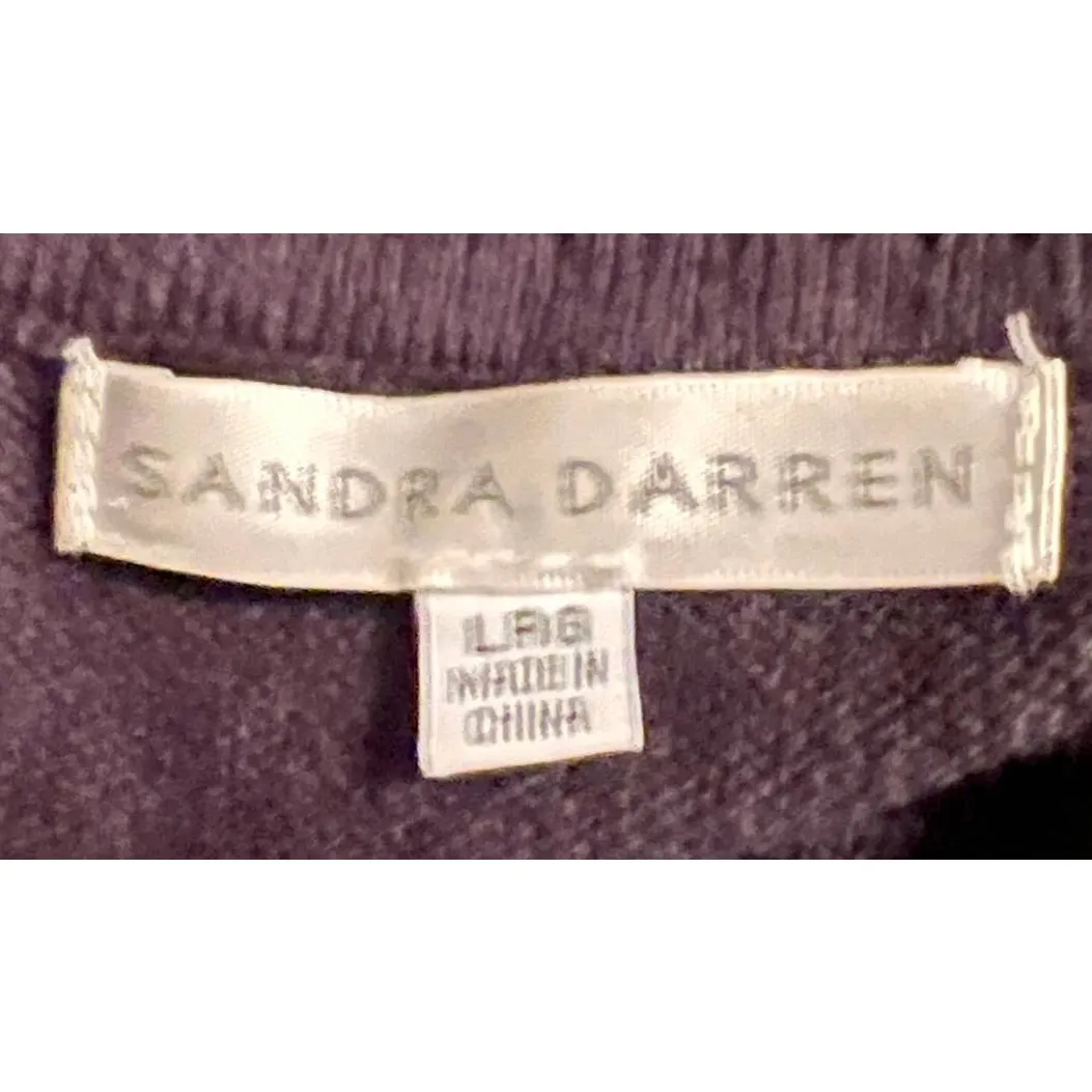 Sandra Darren Black Cowl Neck Sweater Dress Blue Green‎ Gray White Size L - Image 3