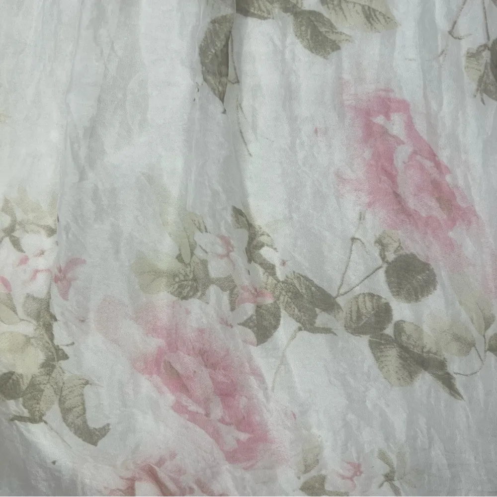 Elena Baldi Pure Silk Floral Top Size Medium White - Image 4
