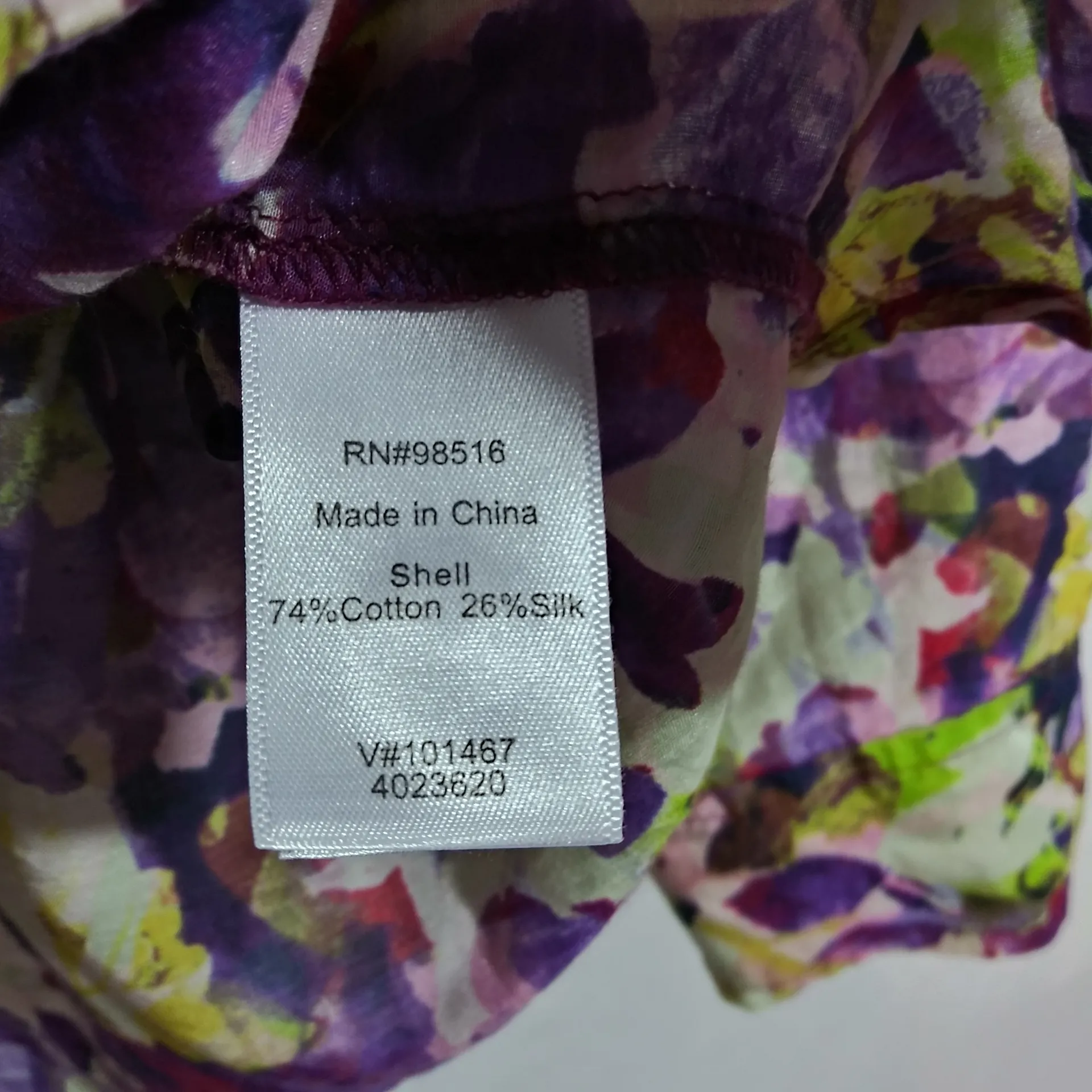 Coldwater Creek Button Front Multicolor Floral Silk Blend Blouse Top Size 1X - Image 7