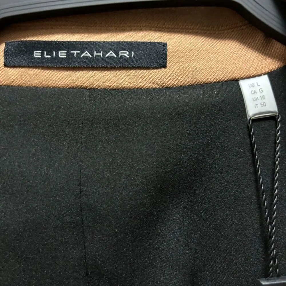 Elie Tahari Womens Camel Double-Breasted Blazer Size Large - Image 9