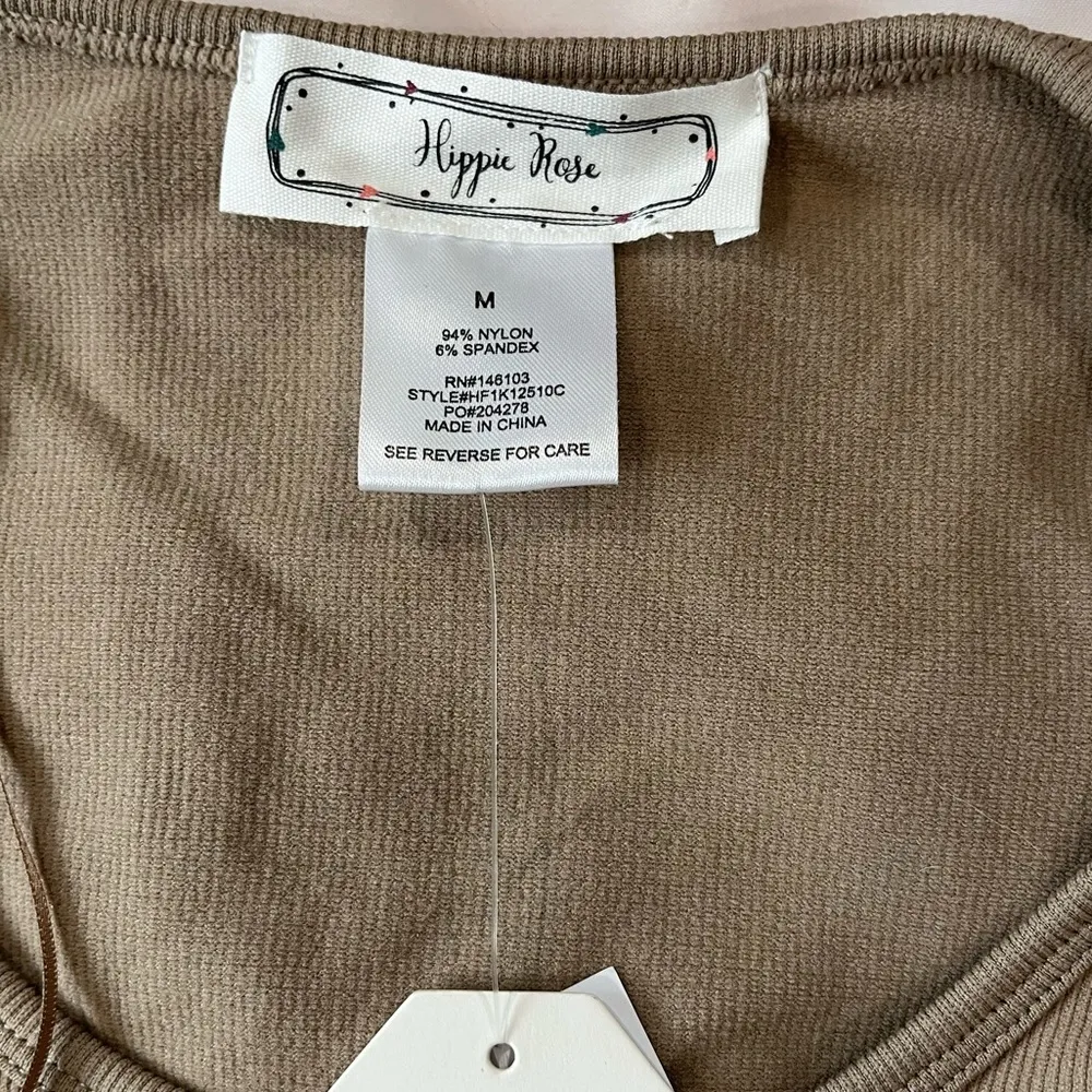 🍂Hippie rose tan ribbed crop top and leggings set🍂 - Image 5