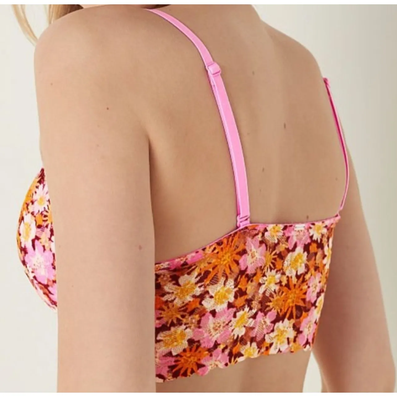 PINK Victoria’s Secret Push-Up Floral Bralette Size‎ Medium-DD - Image 2
