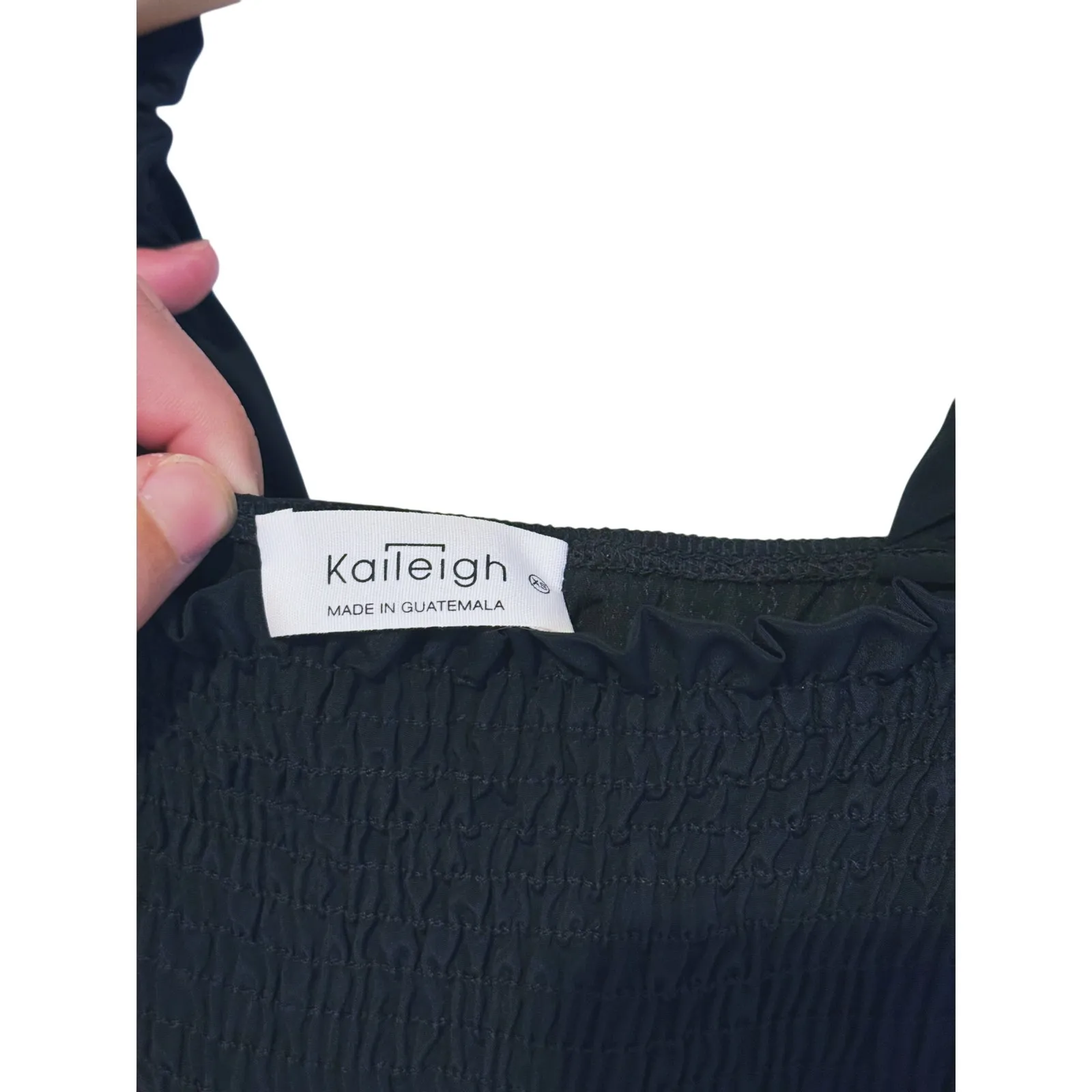 Kaileigh Maternity Romantic Babydoll Ruffle Sleeve Maxi Dress XS Black Minimal - Image 6