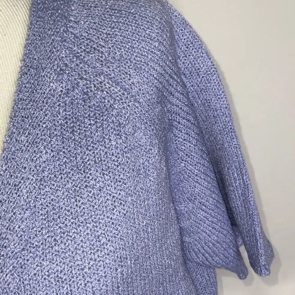 Vintage Haband Lavender Short Sleeve V Neck Button Front Pockets Sweater Small - Image 9