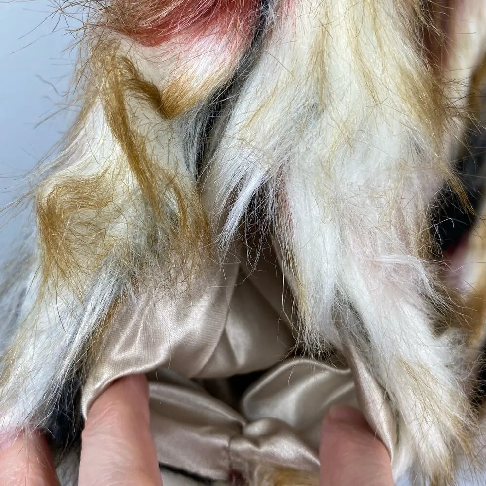 Romeo & Juliet Couture Multi Colored Neutral Faux Fur Vest Small $240 - Image 6