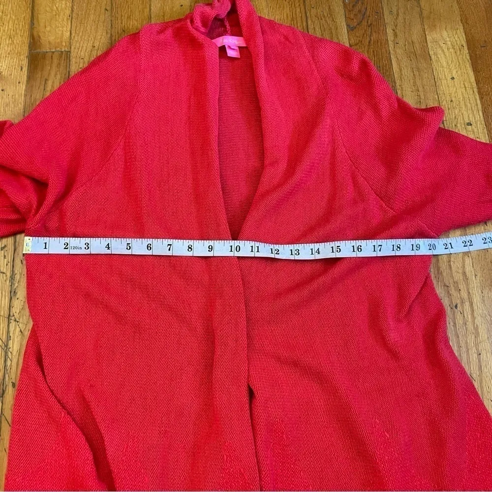Lilly Pulitzer Red Shine Tatum Open Front Tassel Cardigan Size XXL - Image 9