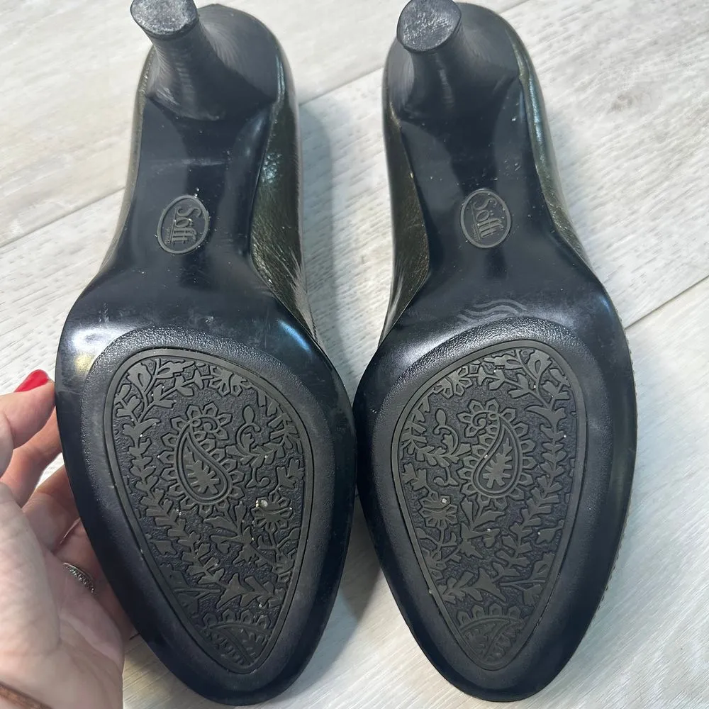 Soft Gabriela dark green learner‎ pump round toe medium heel size 9.5 - Image 7