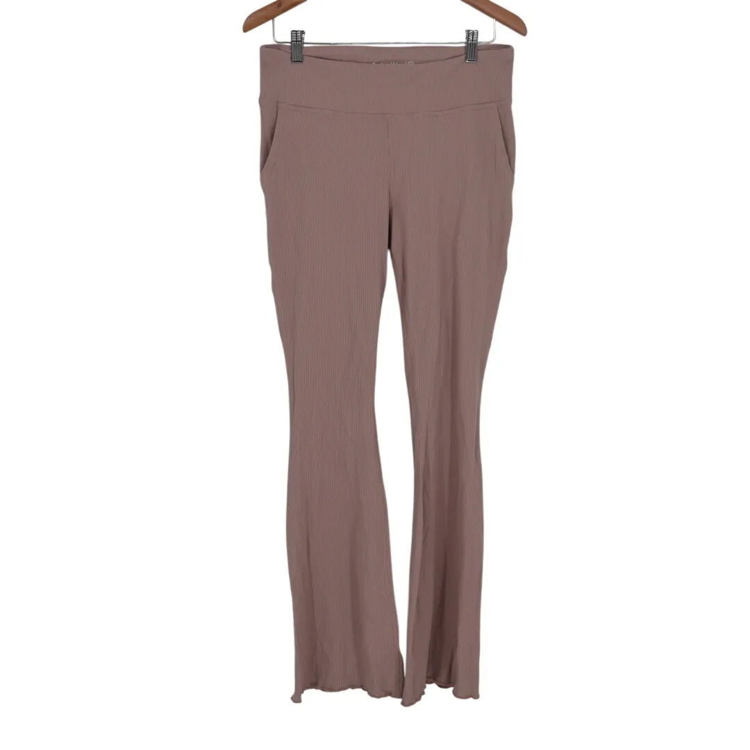 Outdoor Voices Ribbed Flare Leggings Pants Taupe XL - Image 2