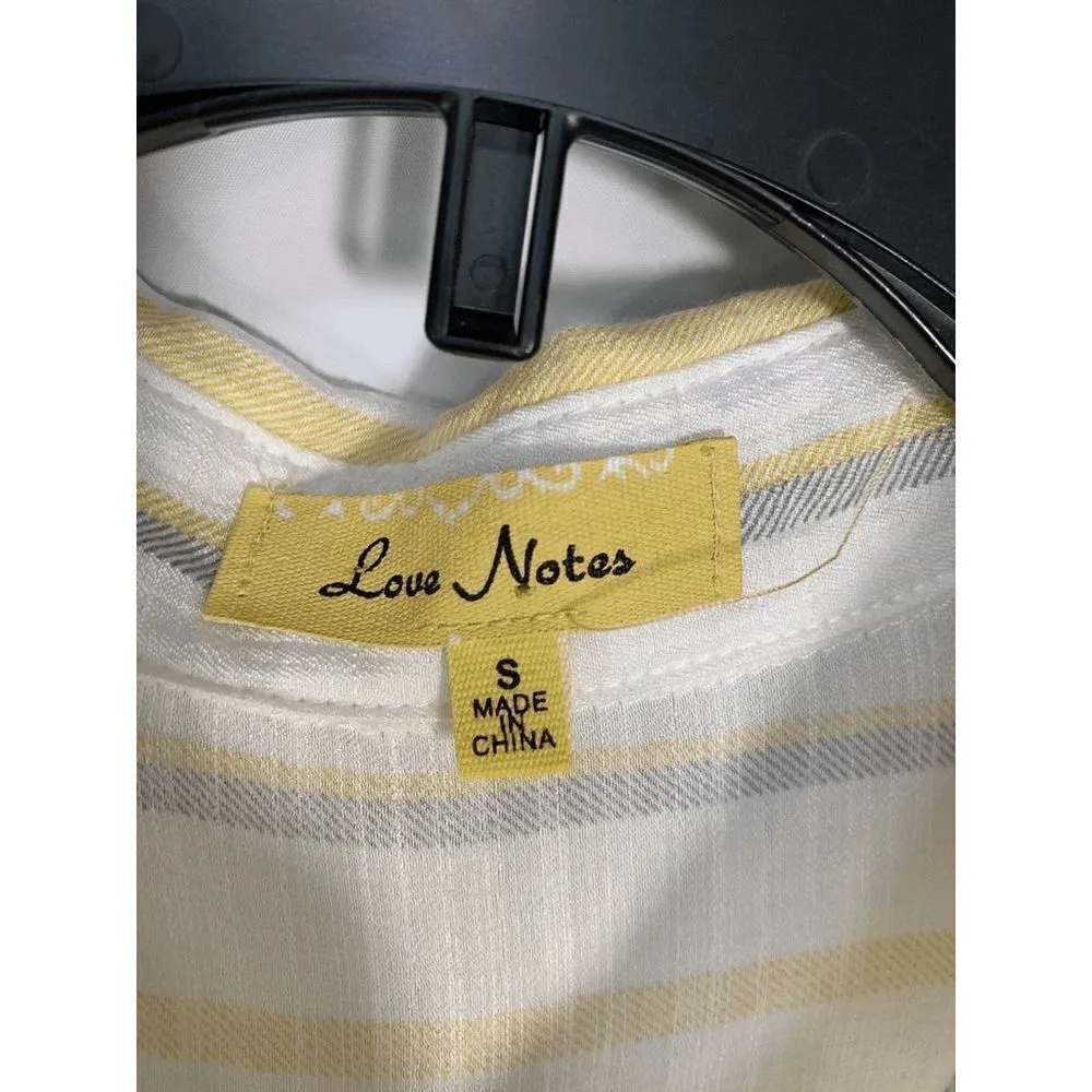 Love Notes Women’s Striped Button Down Long Sleeve Linen Shirt Multicolor Small - Image 5