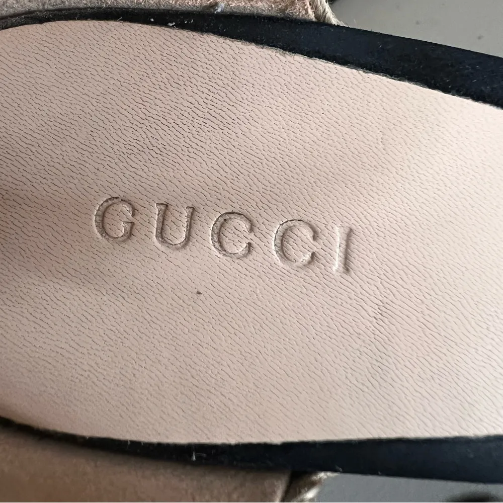 Gucci Horsebit  Suede Wedge Espadrille Platform Wedge Black Suede Sandals S 40 - Image 8