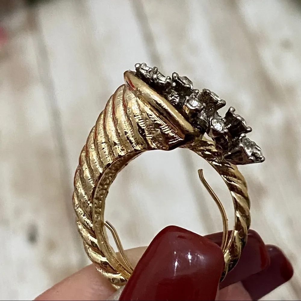 Vintage Cornucopia Goldtone Adjustable Ring 7 - Image 6