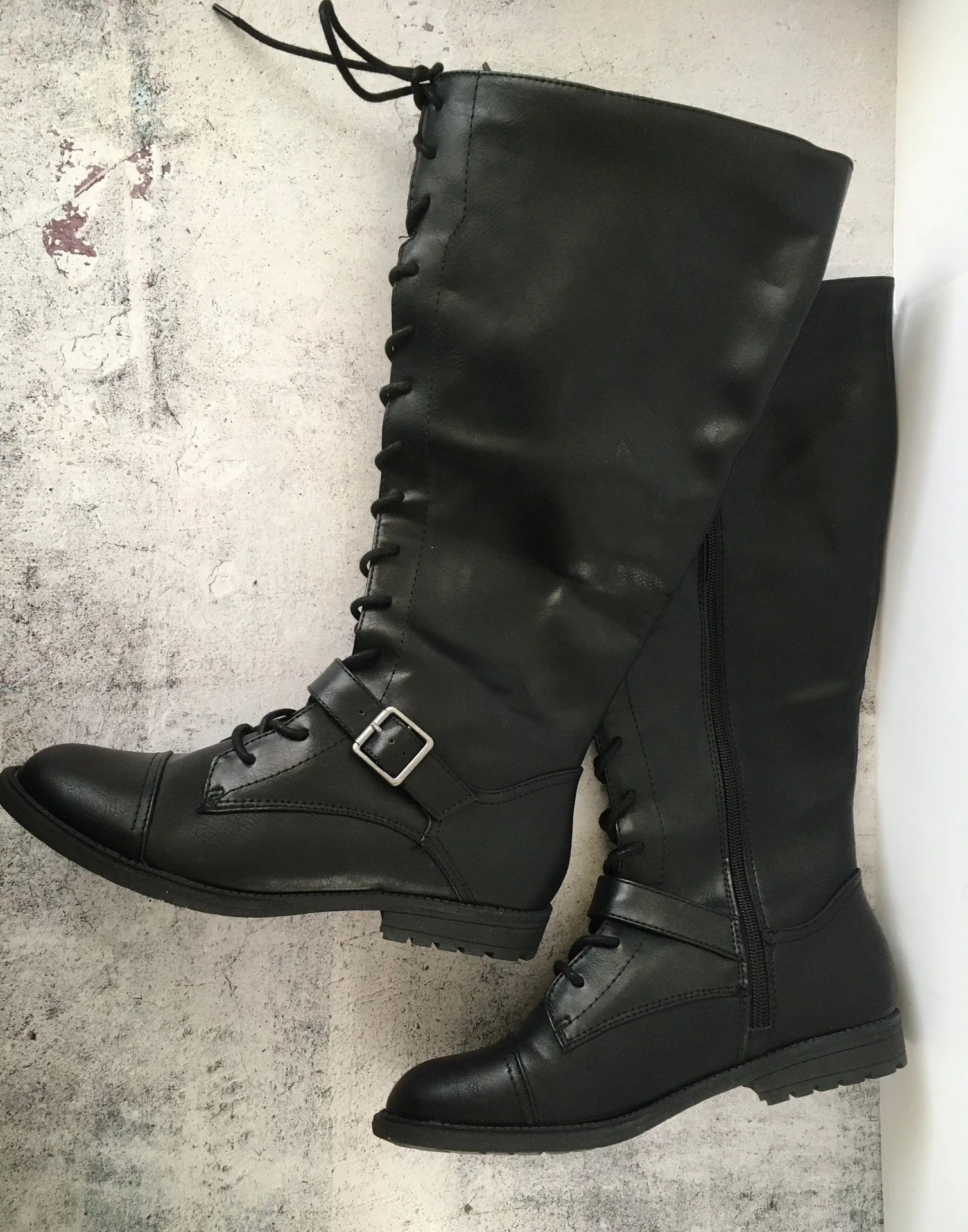 Black Knee High Boots, Size 8 - Image 3
