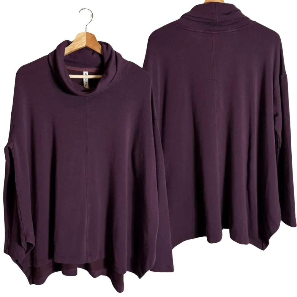 Athleta Ethereal Brushed Funnel Neck Pullover Sweatshirt Women's Small Purple - Image 4