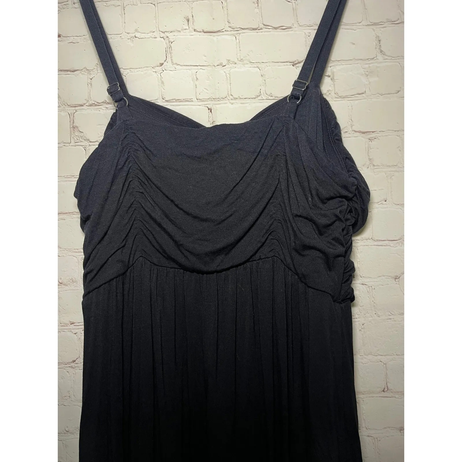 NWOT Soma Black Ruched Empire Waist Maxi Dress Quiet Luxury Women's Size Large - Image 4