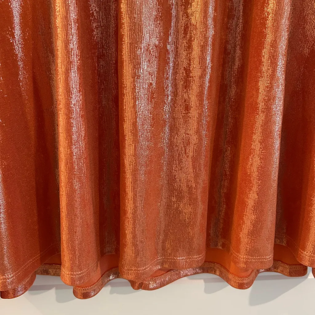 Molly Bracken Shimmery Sleeveless Top Copper Orange Size S - Image 3