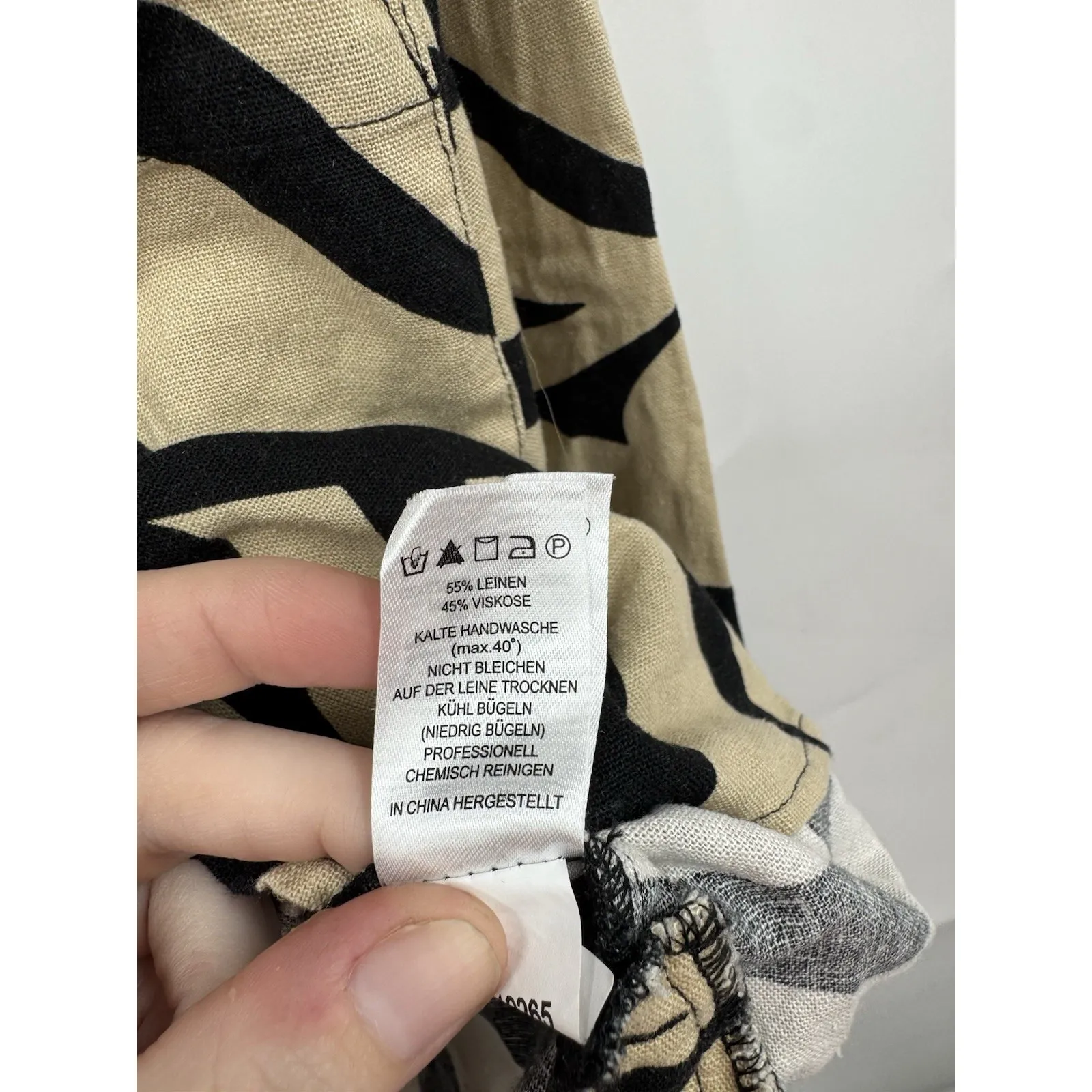 Joie Linen Blend Zebra Button Crop Top Women L Brown Preppy Western Granolagirl - Image 5