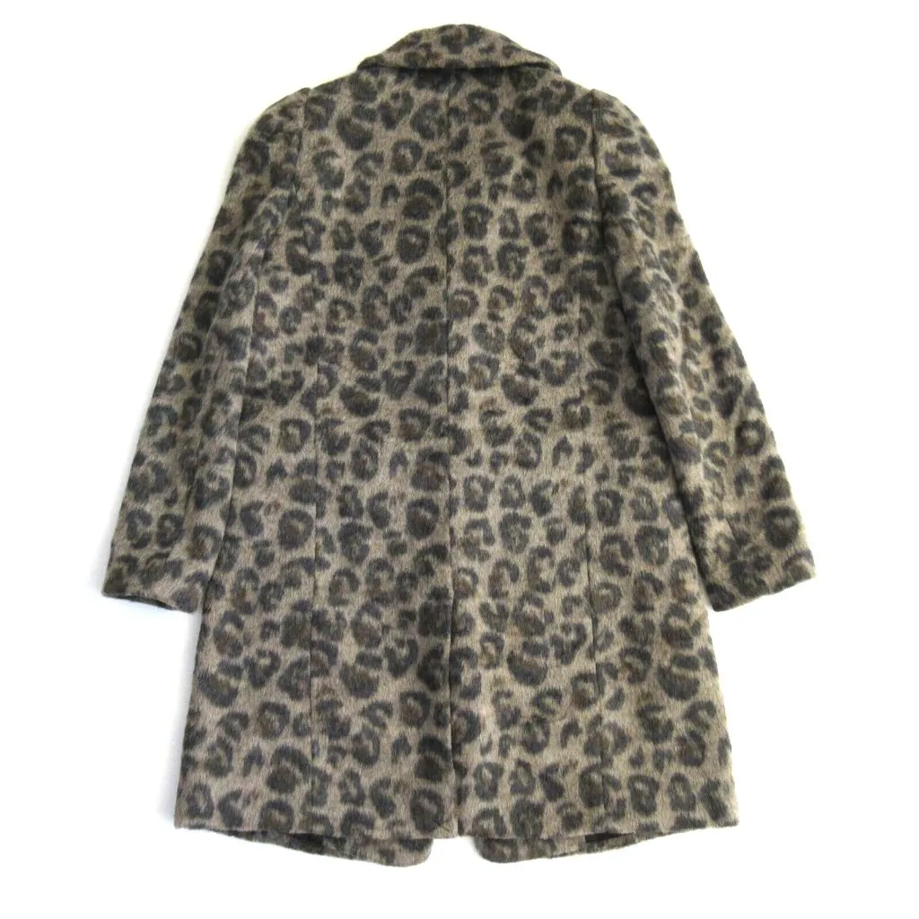 NWT Kate Spade Brushed Leopard Coat in Hazelnut Wool Blend Topcoat 0 $728 - Image 8